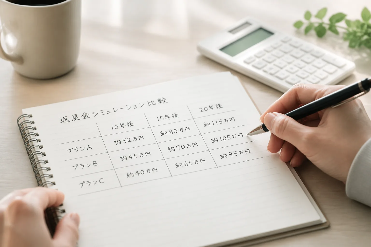 保険の返戻金シミュレーション比較
