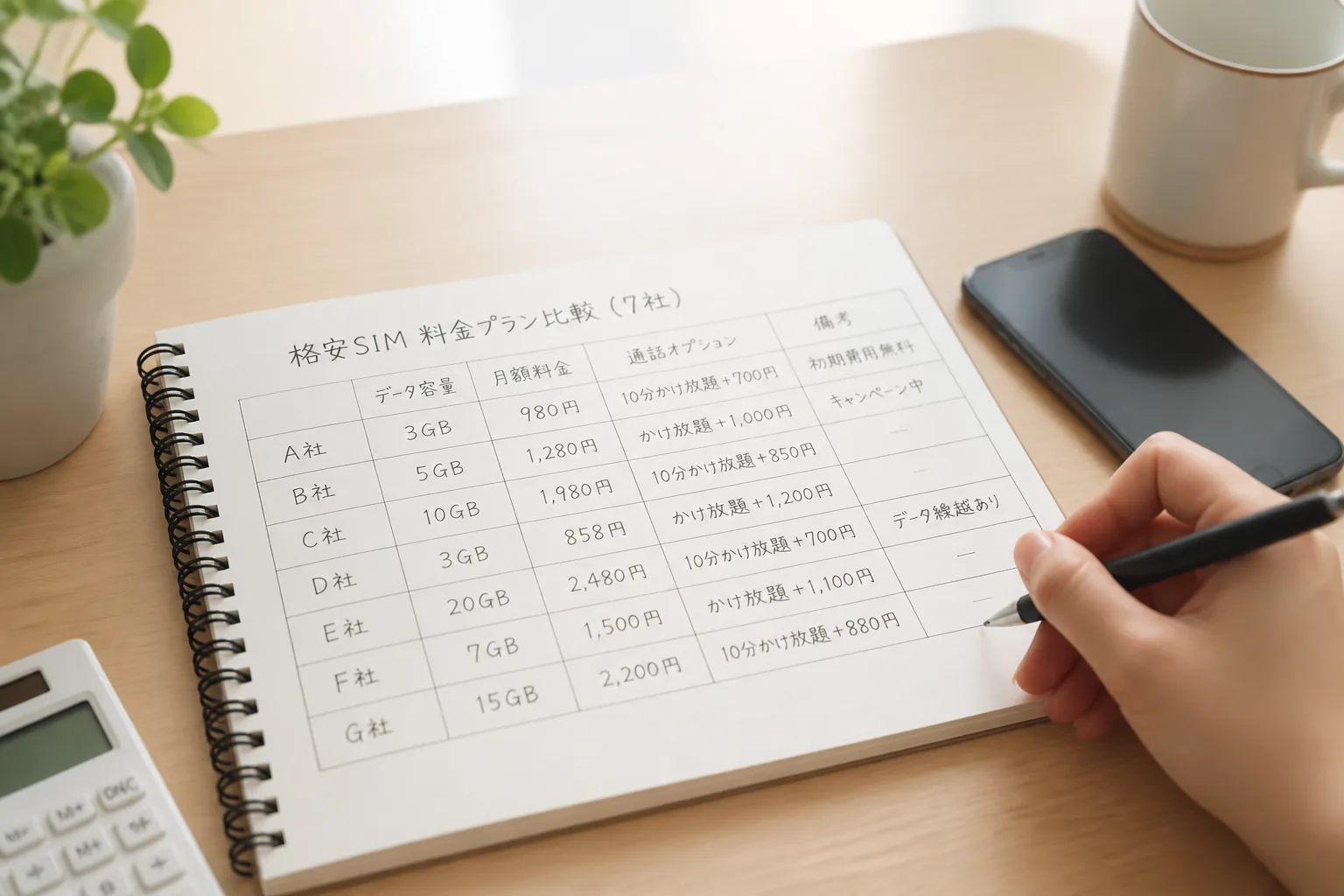 格安SIM料金比較のイメージ