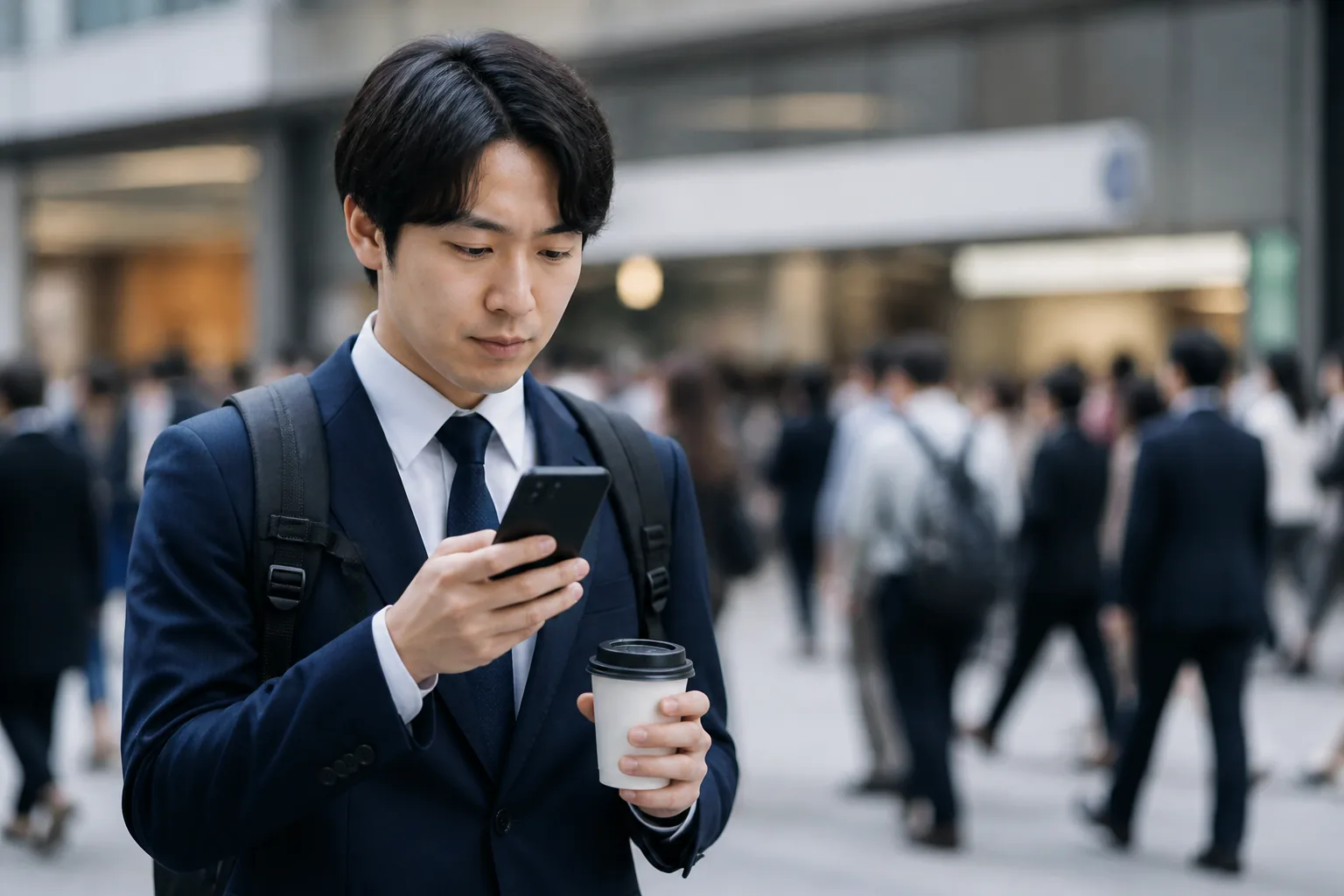 混雑時間帯のスマホ通信イメージ