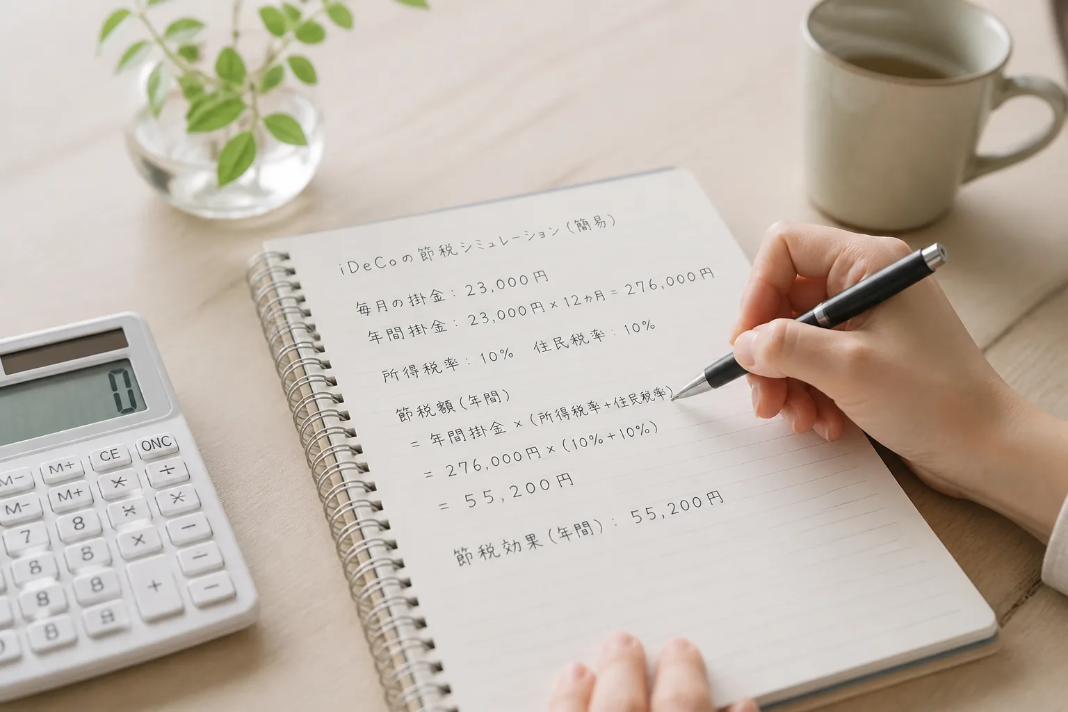 iDeCo節税額の簡易計算イメージ