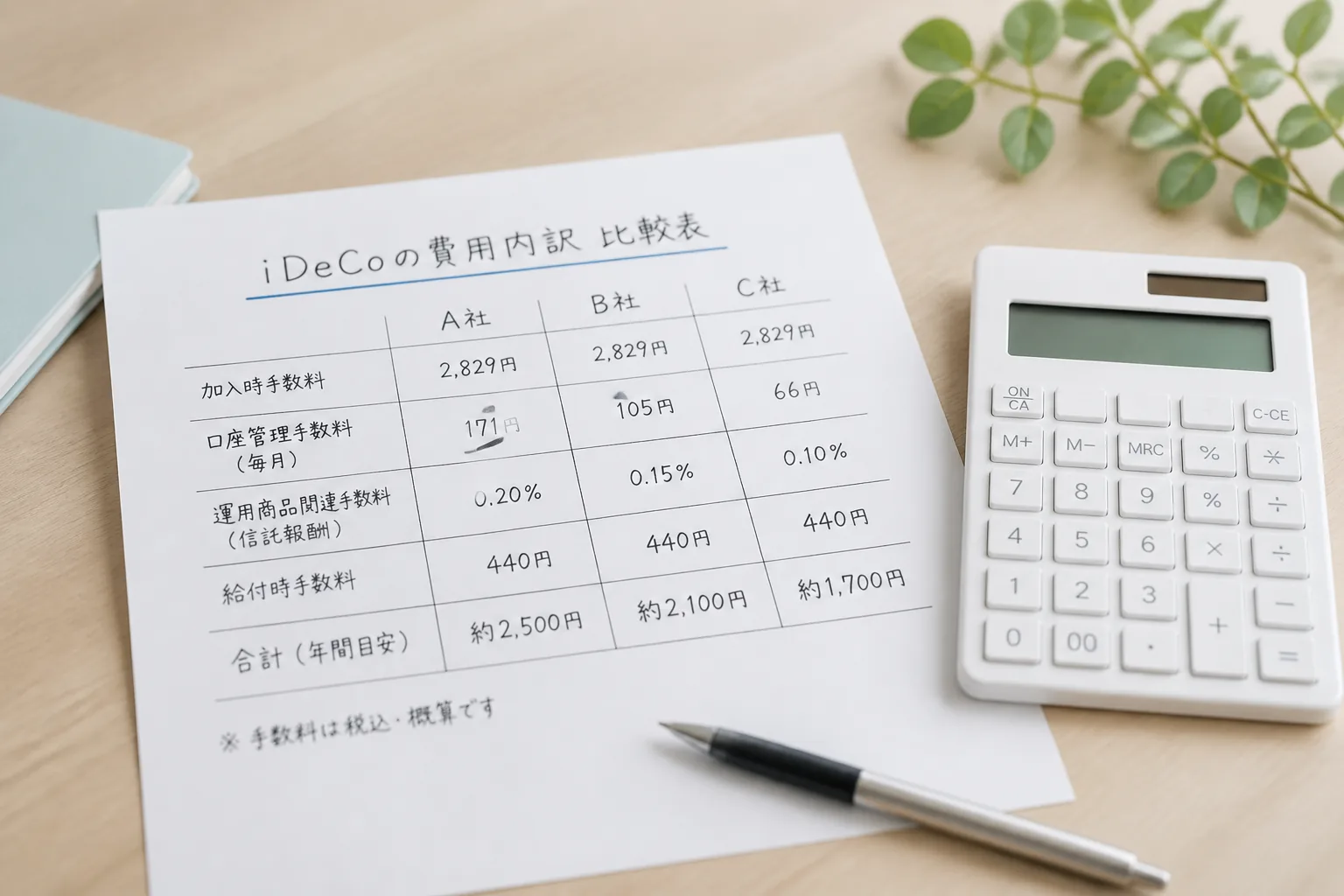 iDeCo手数料比較のイメージ