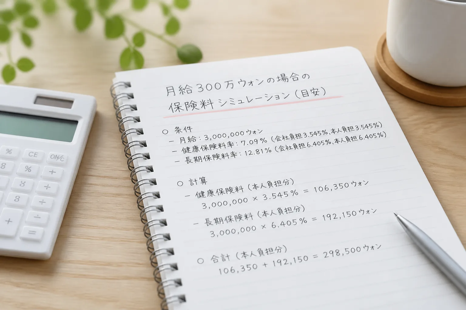 健康保険料の簡易シミュレーション