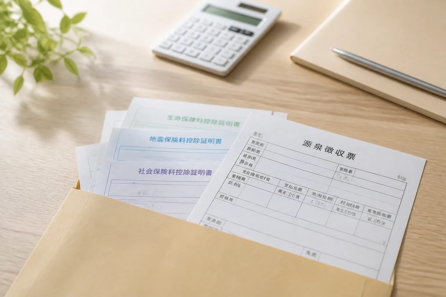 確定申告前に必要書類を整理する場面
