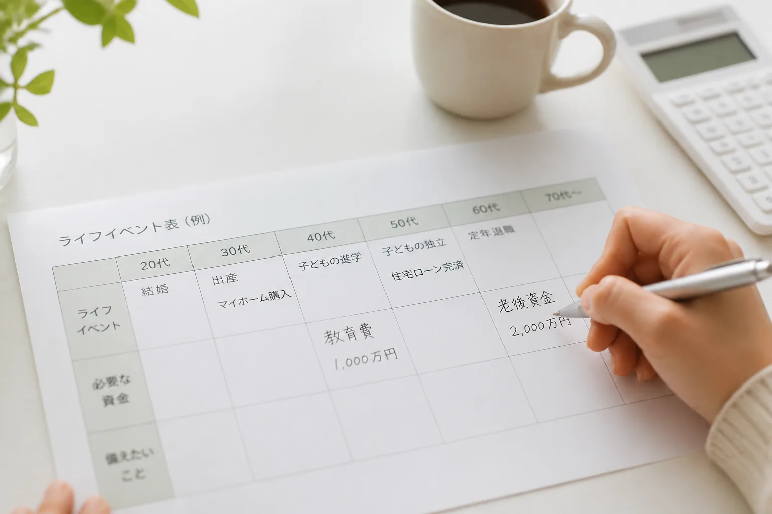 ライフプランから保険を選ぶイメージ