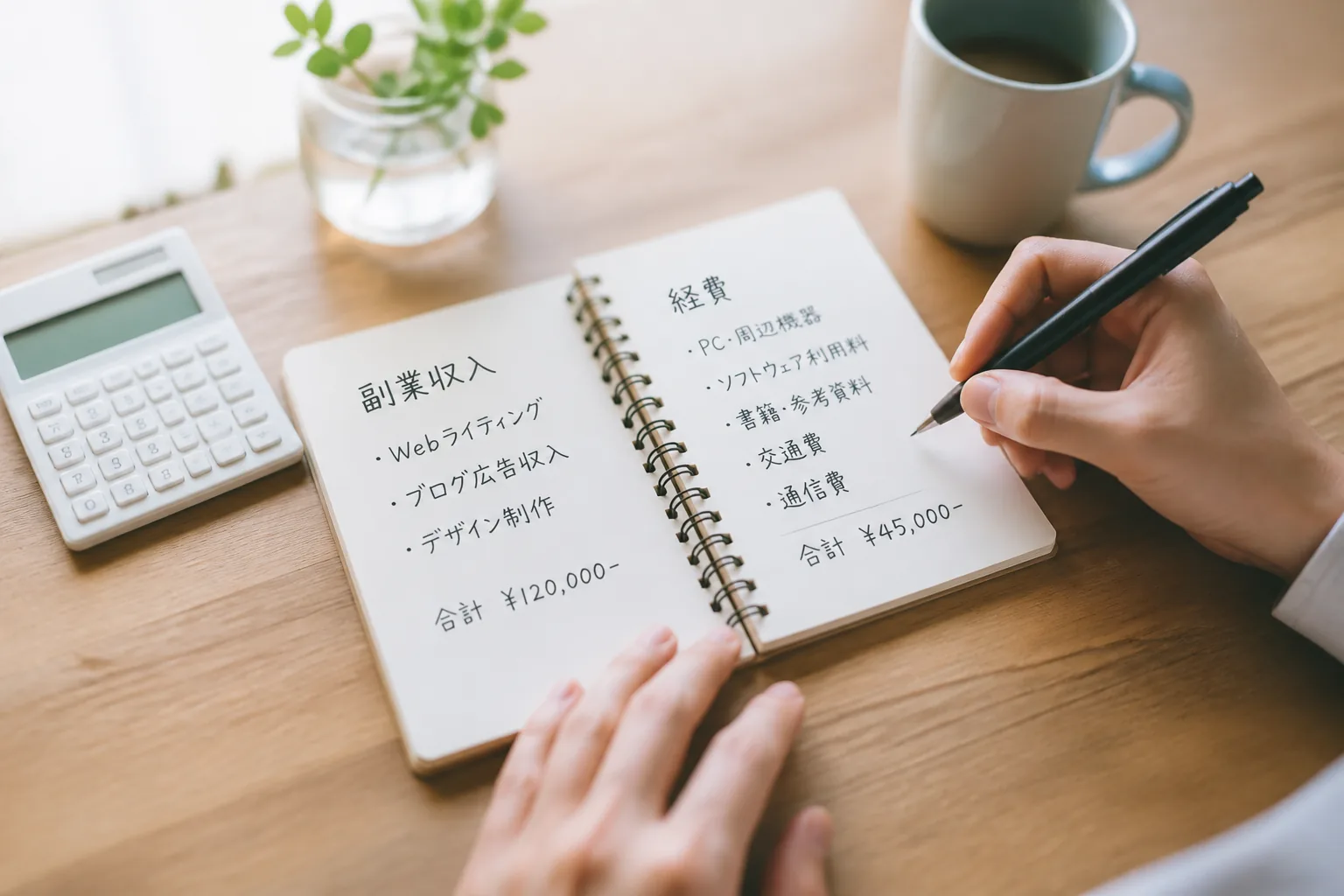 収入と所得の違いを確認する作業