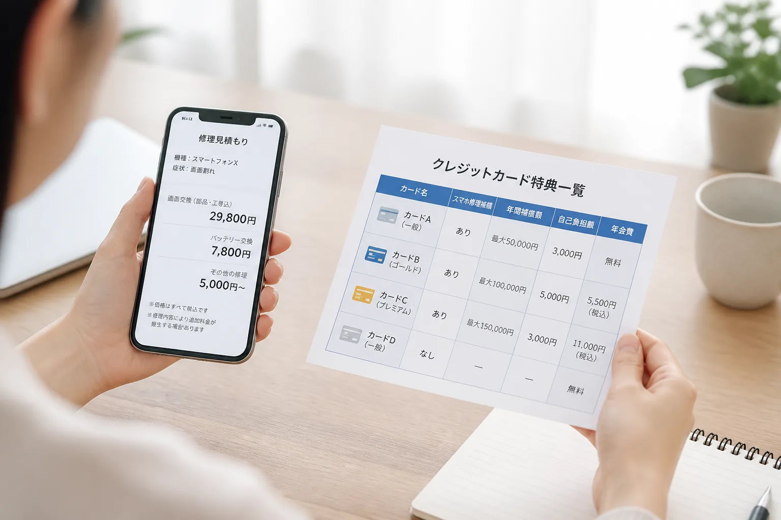 無料カードの補償価値を考えるイメージ