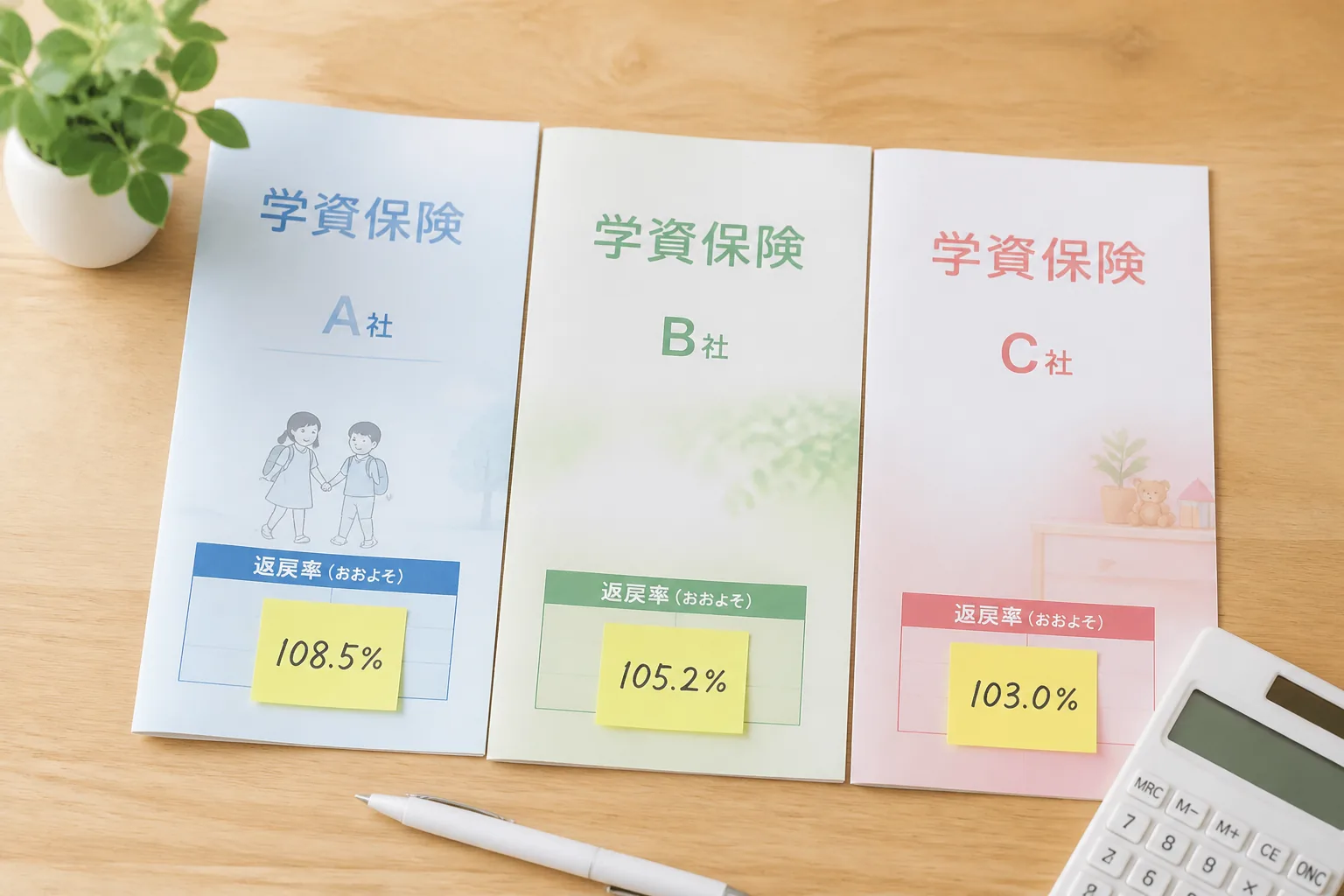 学資保険の返戻率比較イメージ