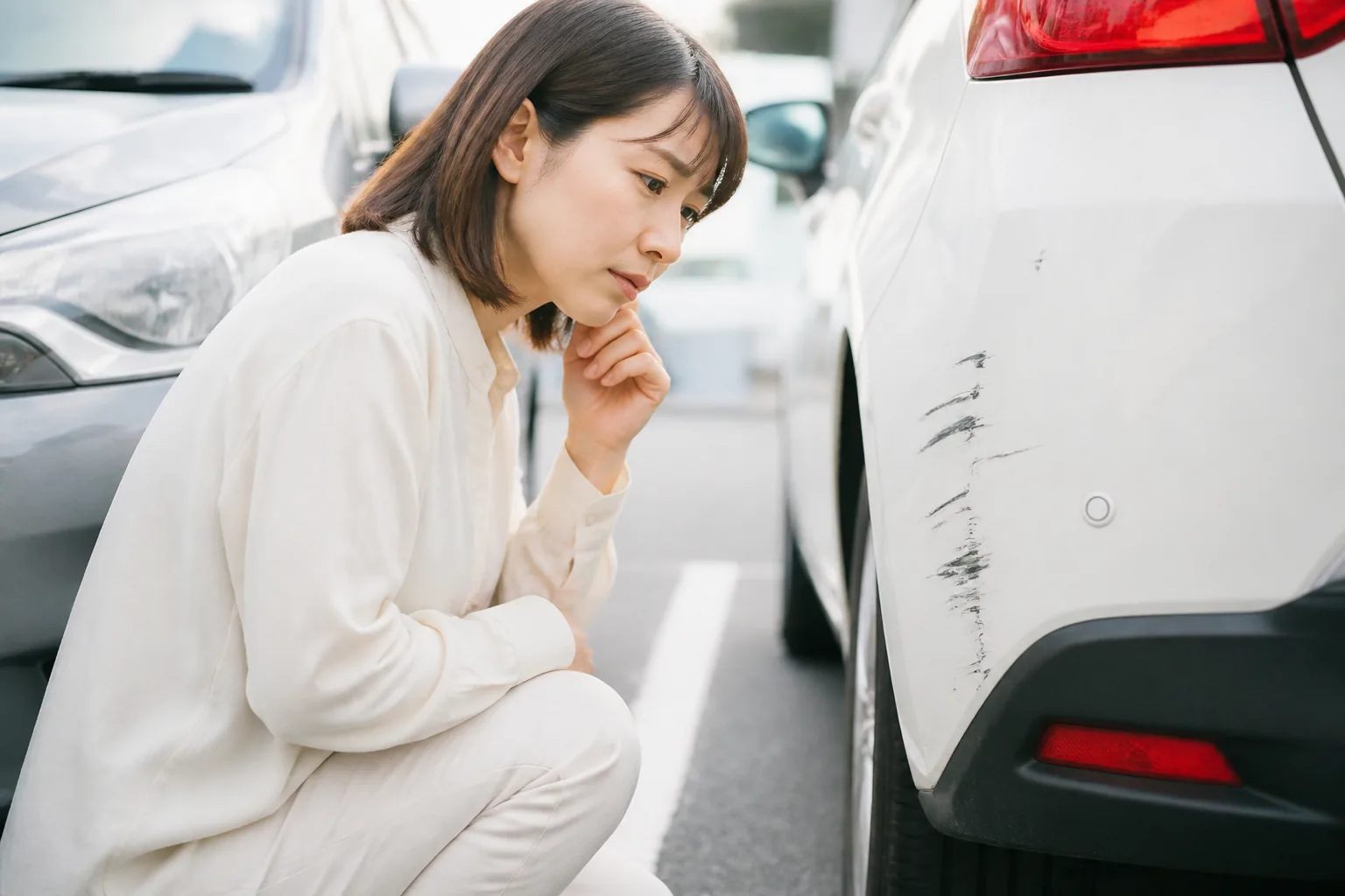 駐車場での軽微事故イメージ