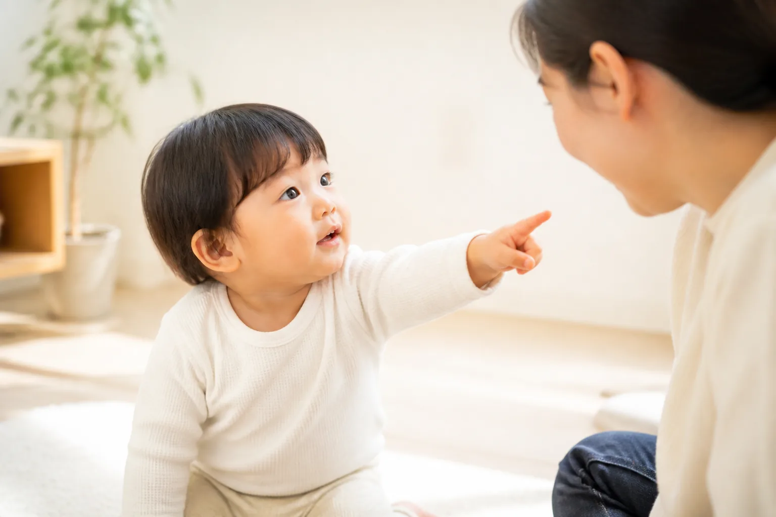 1歳児の指さしとアイコンタクト