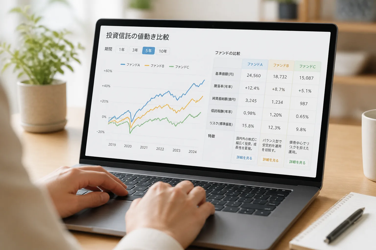 初心者向けファンド比較のイメージ