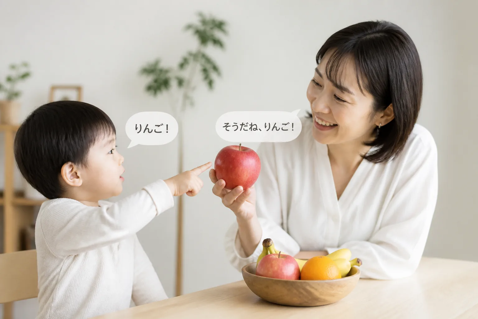発音を自然に言い直す親の関わり