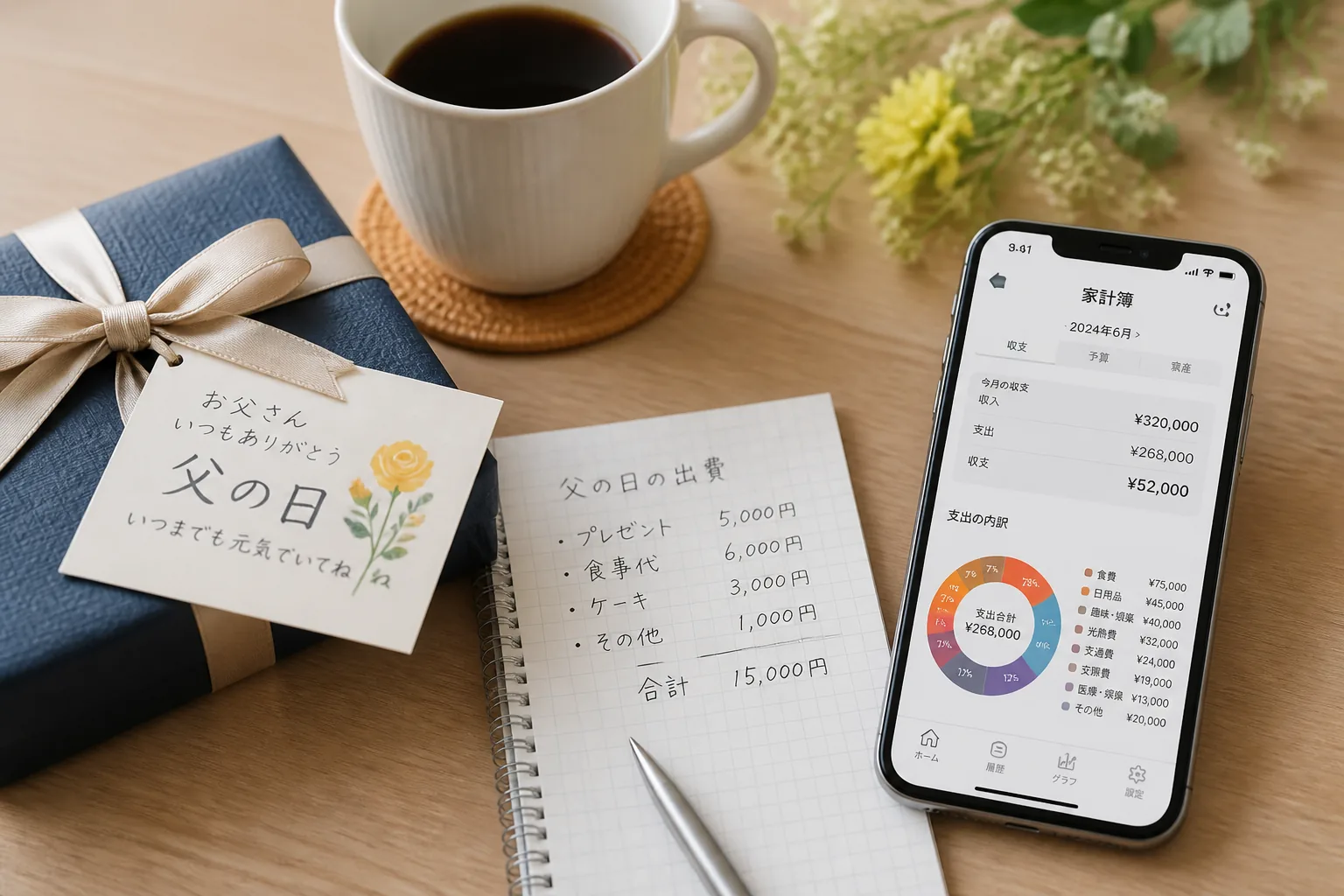 父の日の出費と家計見直しのイメージ