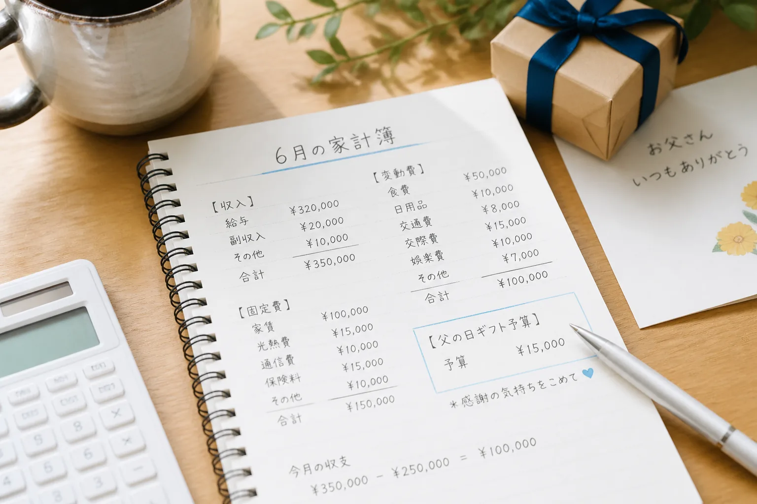 父の日をきっかけに家計を見直すイメージ