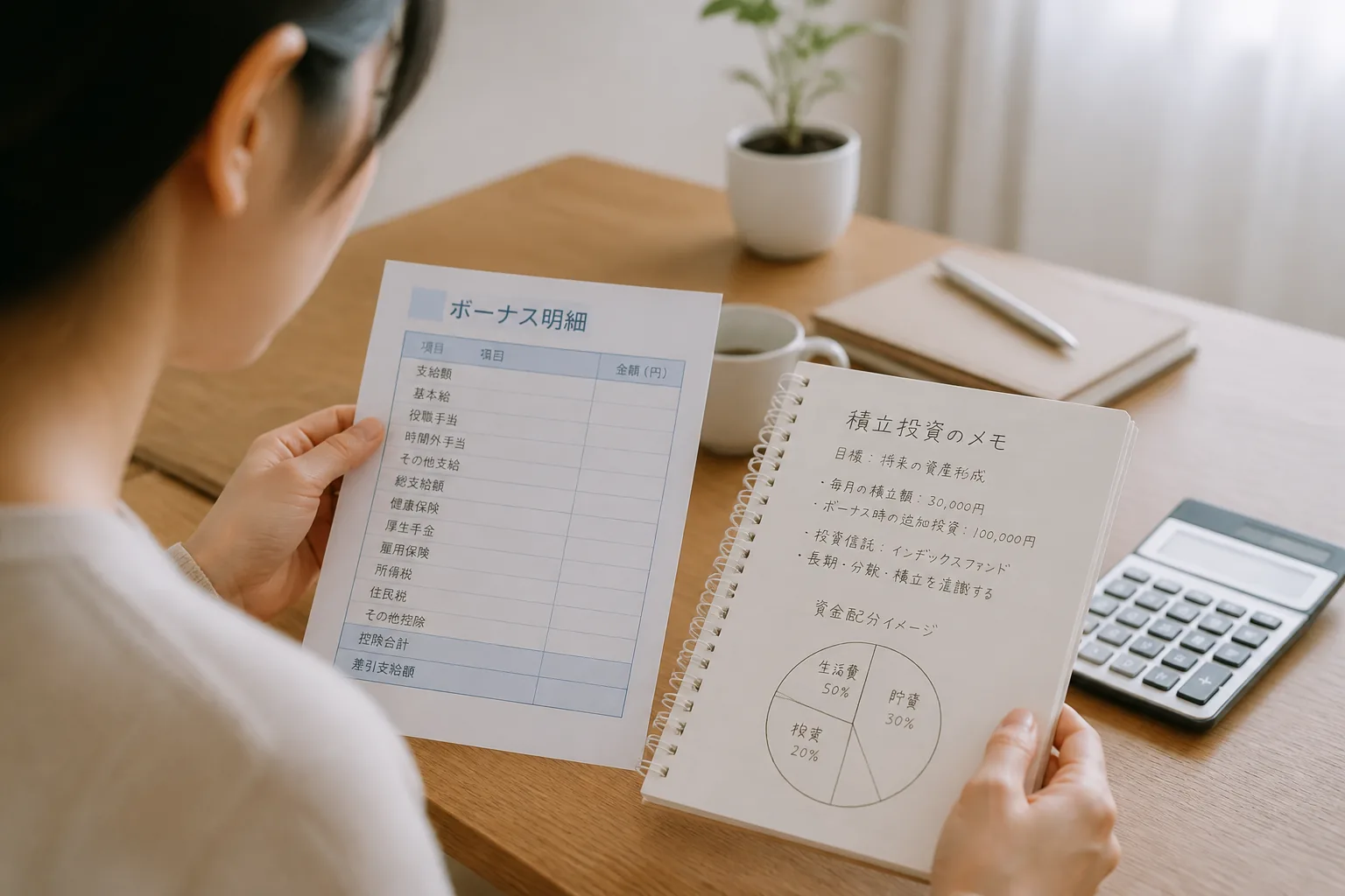 ボーナス前の資金配分イメージ