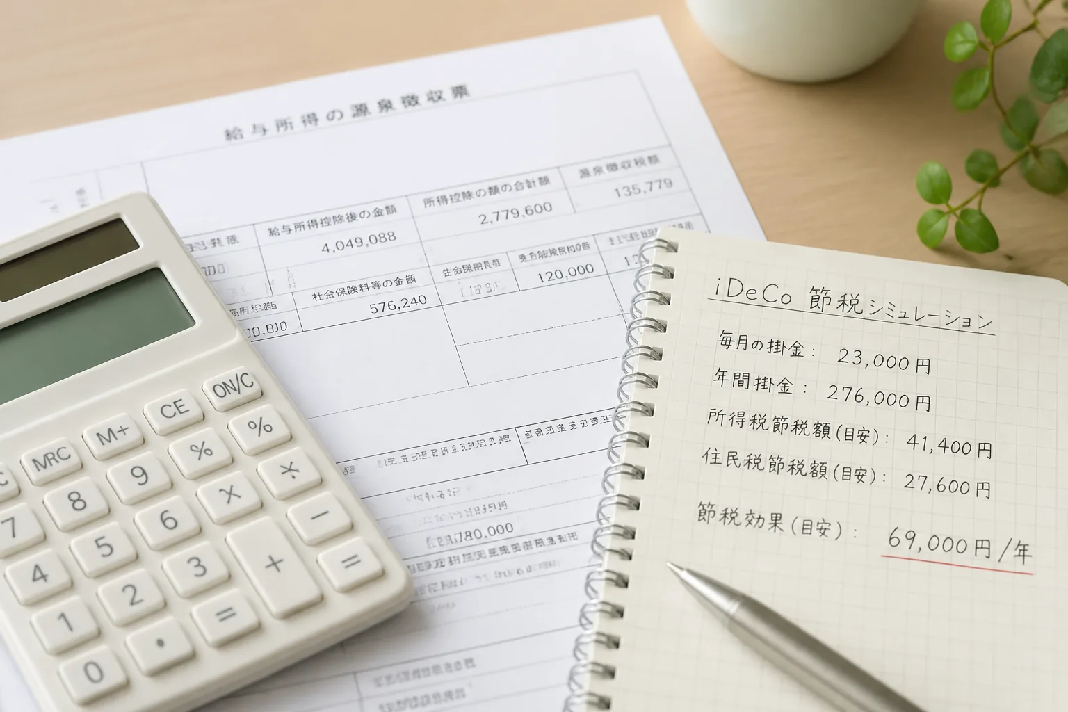 iDeCo節税シミュレーションのイメージ