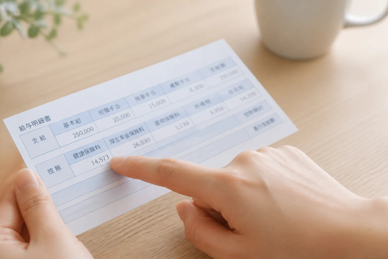 健康保険料を確認する給与明細