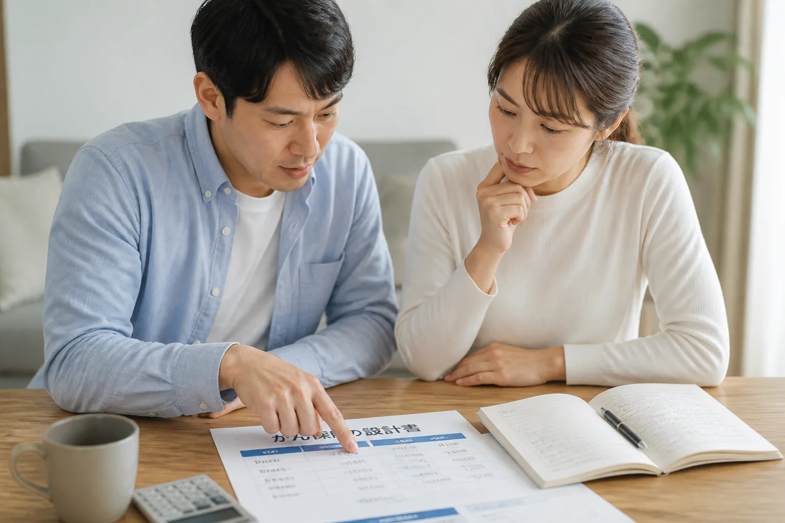 がん保険の設計確認シーン