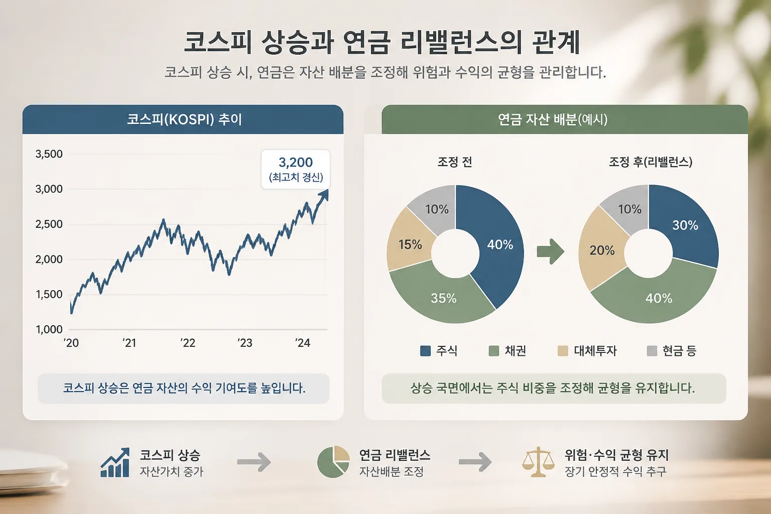 コスピ上昇と年金リバランスの関係図