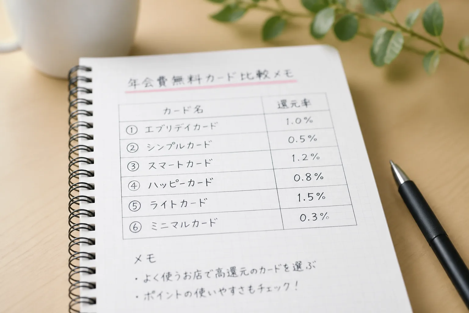 年会費無料カード比較メモ
