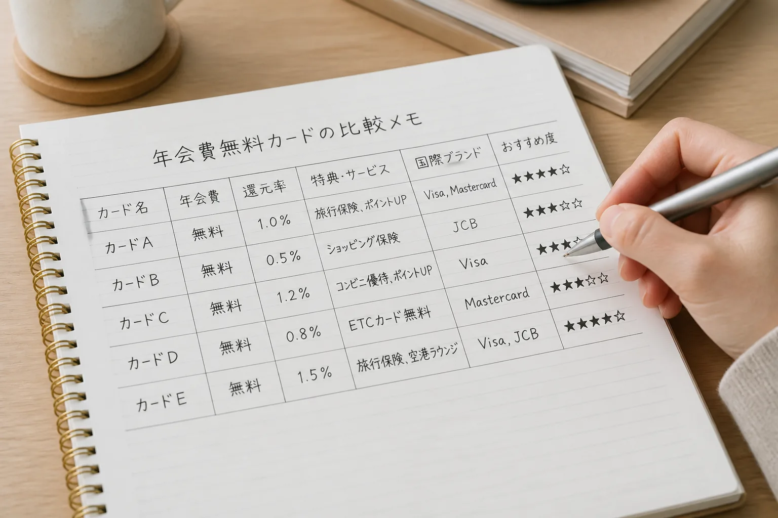 年会費無料カードの比較メモ