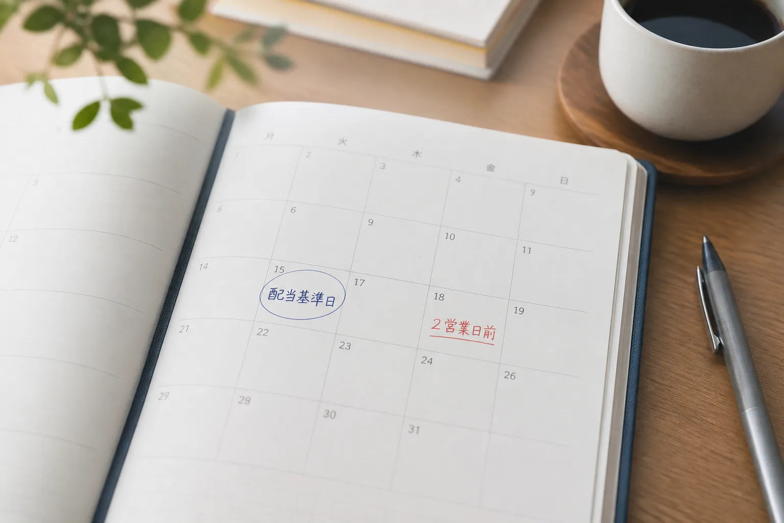 配当を受け取るための買付日管理