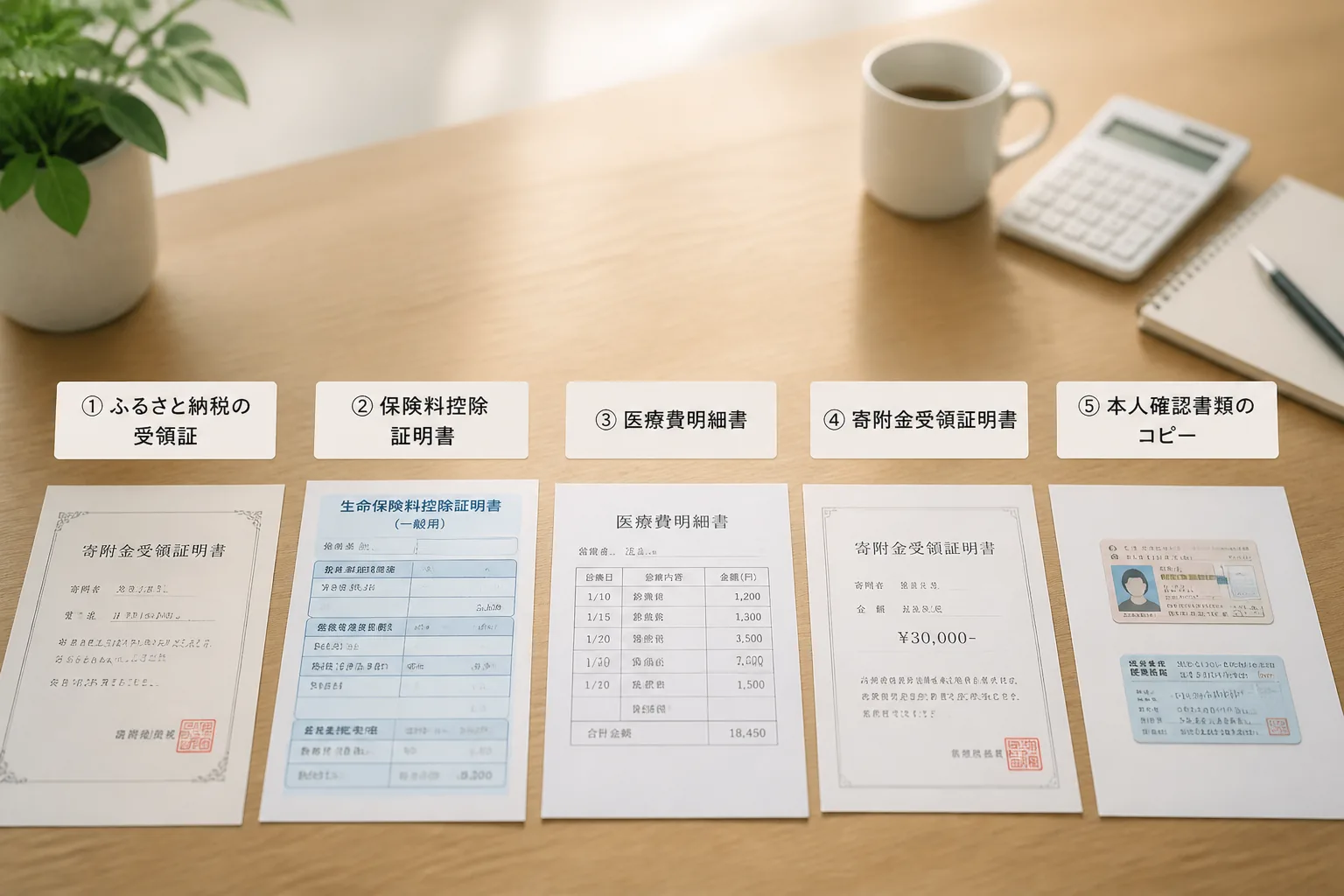 確定申告で確認したい5項目の書類整理