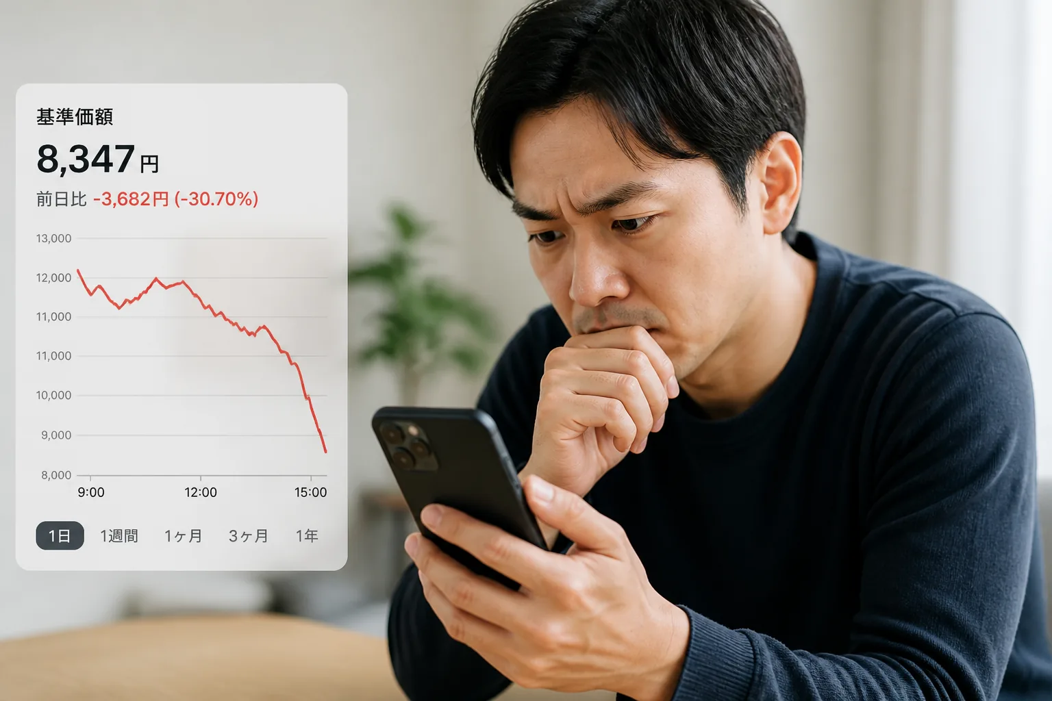 レバレッジ型の大きな値動きを確認する場面