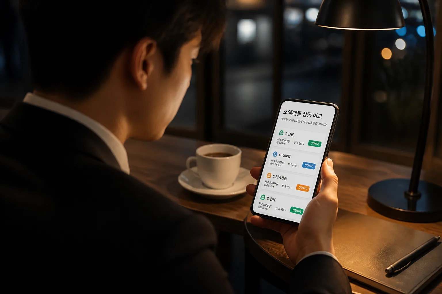 少額融資を比較するスマホ画面