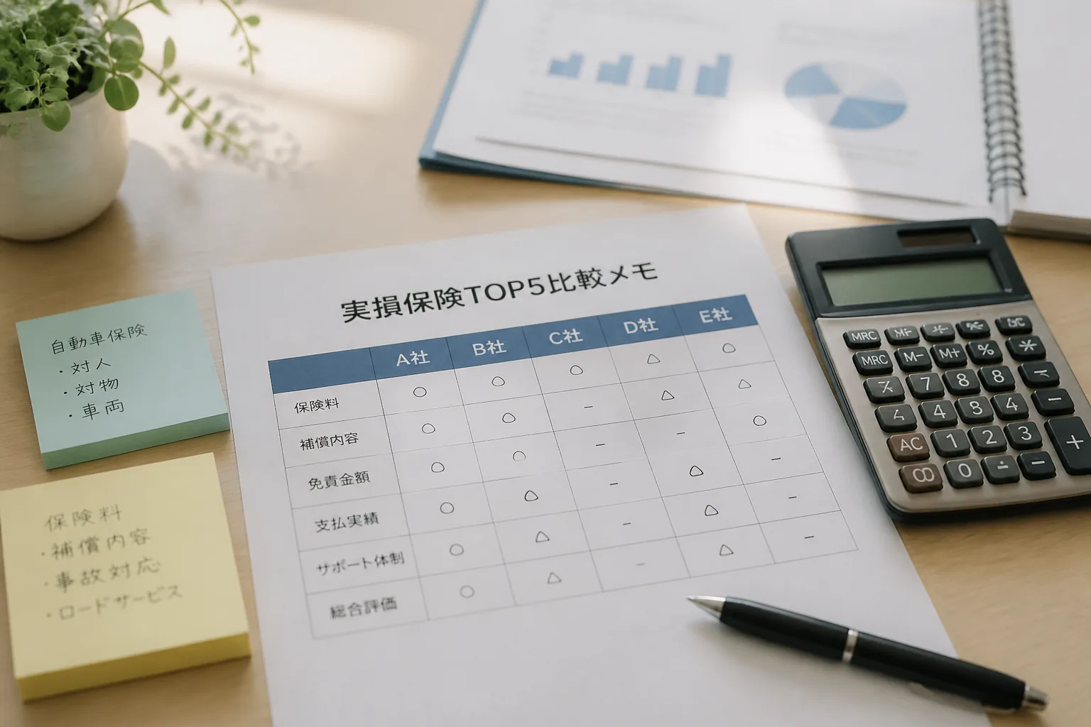 実損保険TOP5比較の作業イメージ