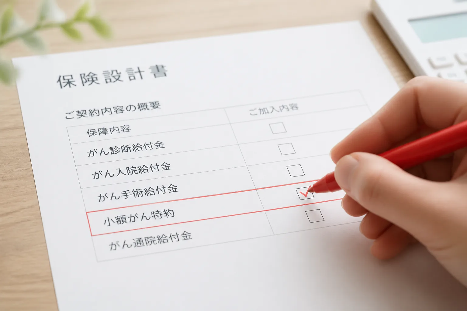 小額がん特約の確認ポイント