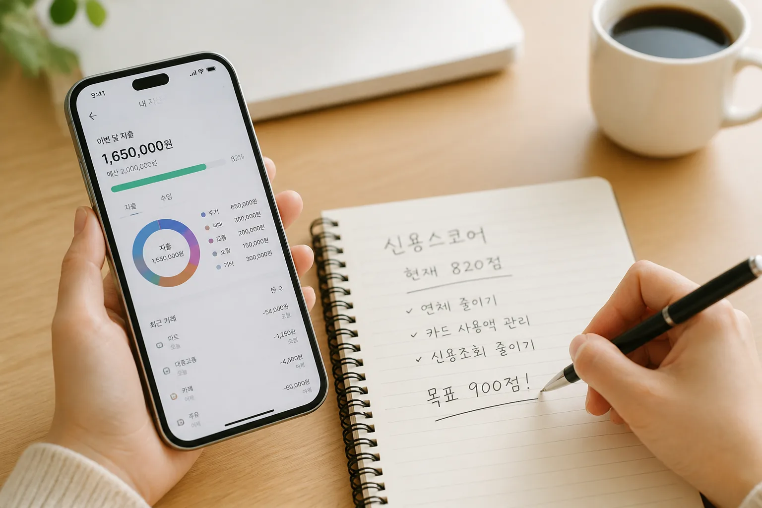 信用スコアと家計管理のイメージ
