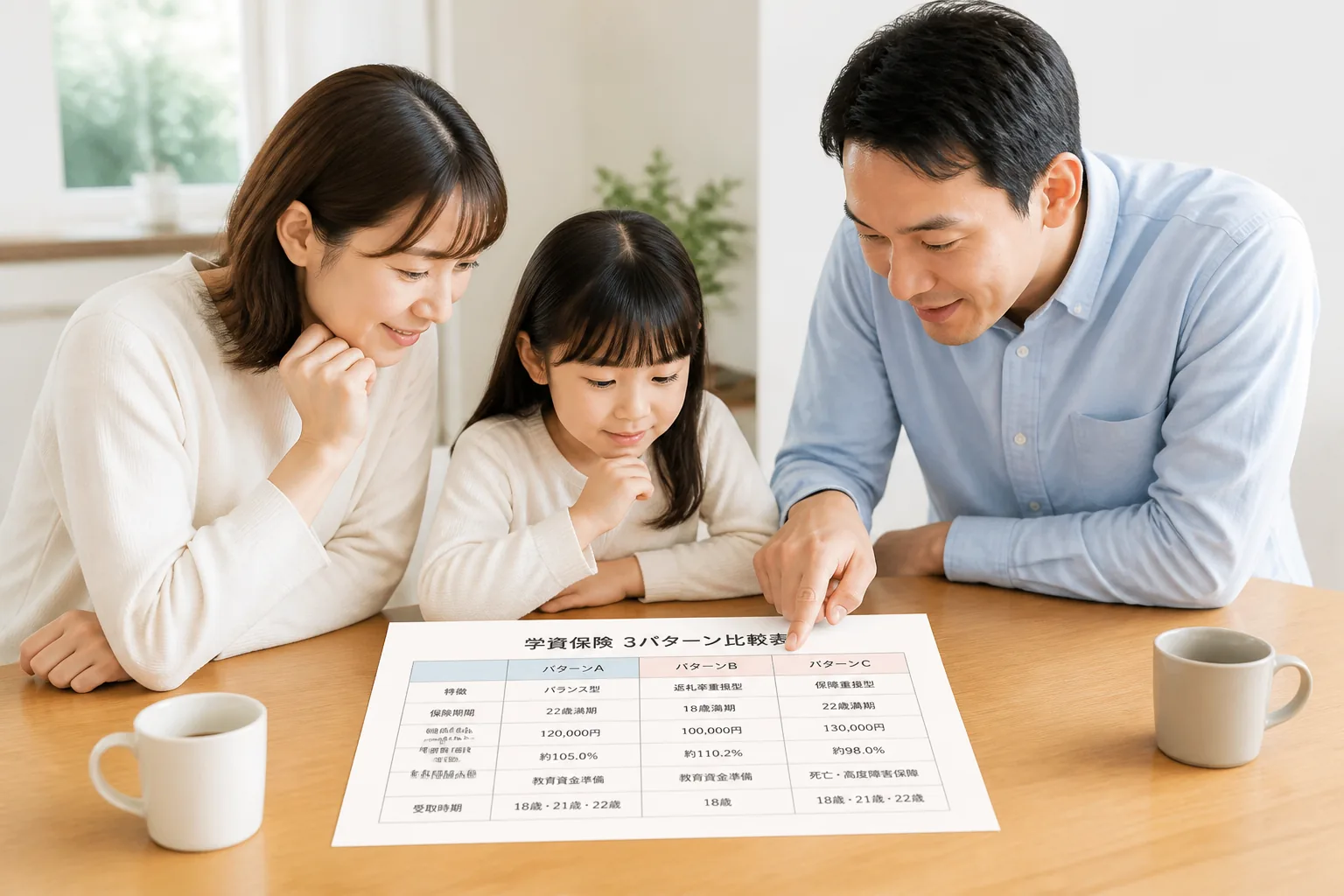 学資保険の比較表イメージ