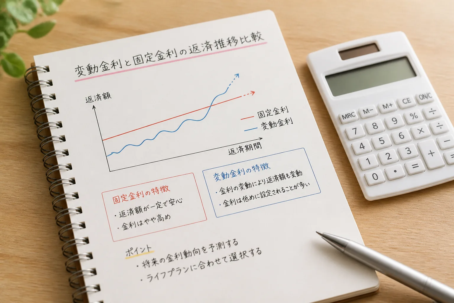 住宅ローン金利タイプ比較のイメージ