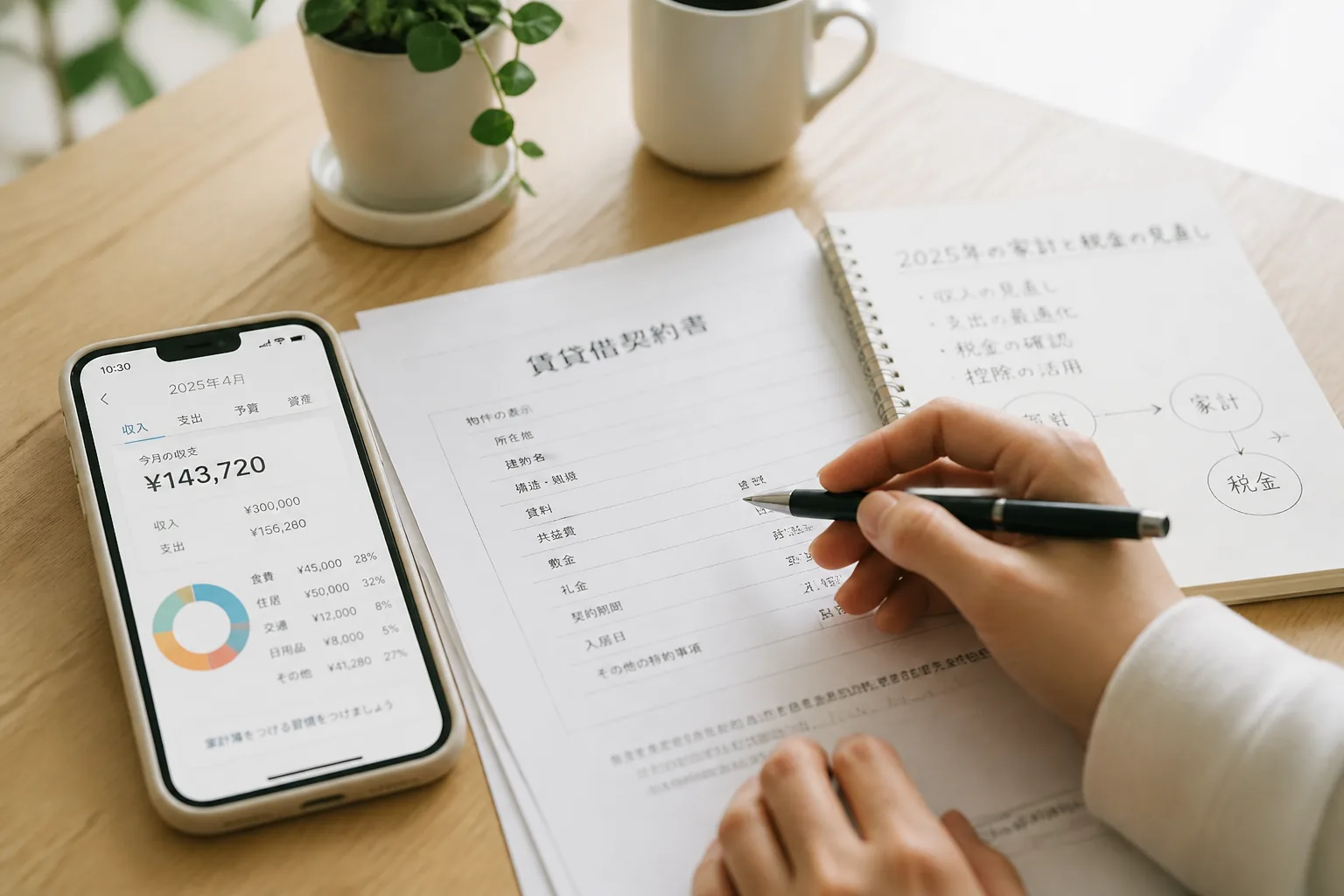 2025年の家計と税金の見直しイメージ