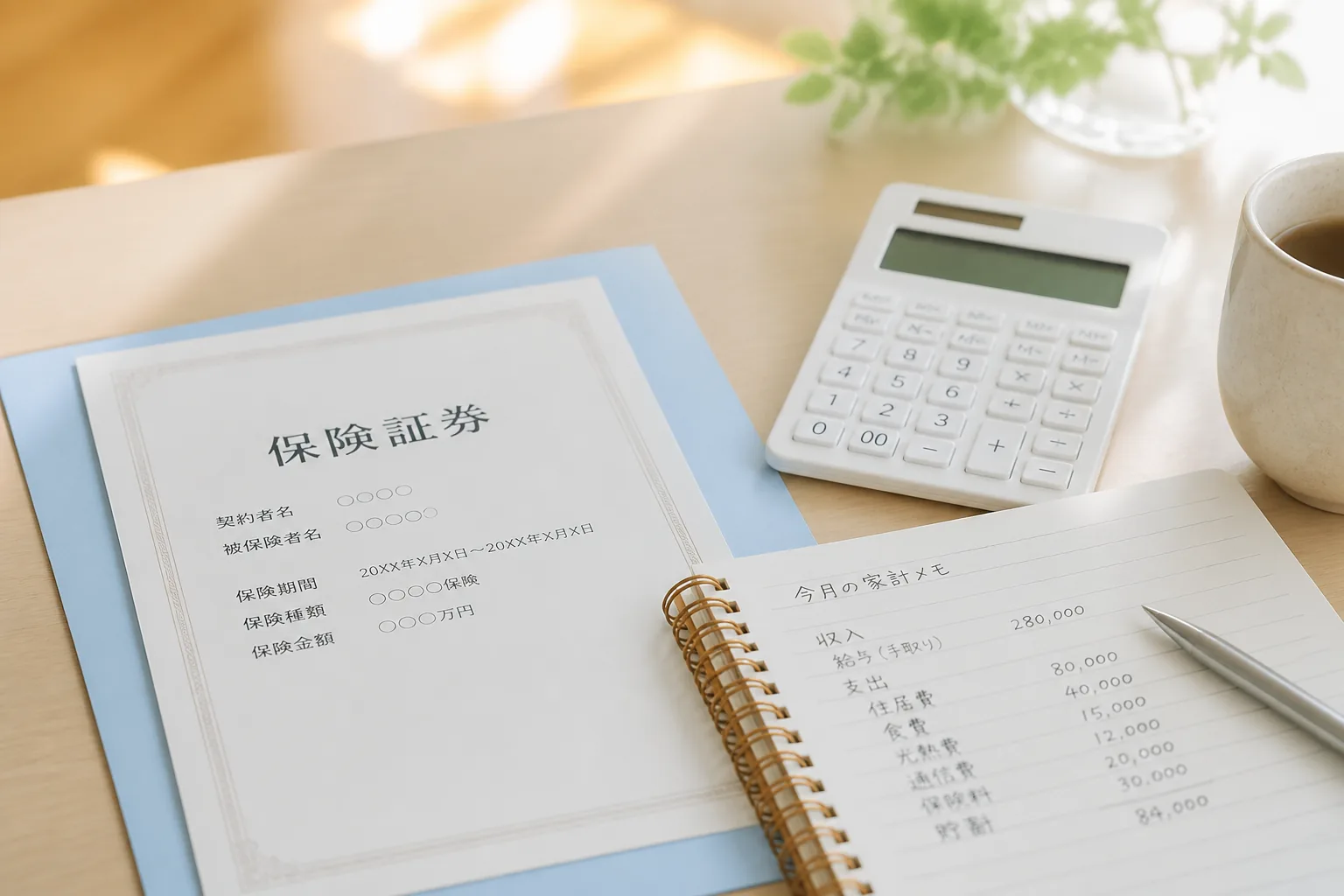 保障と貯蓄のバランスを考えるイメージ