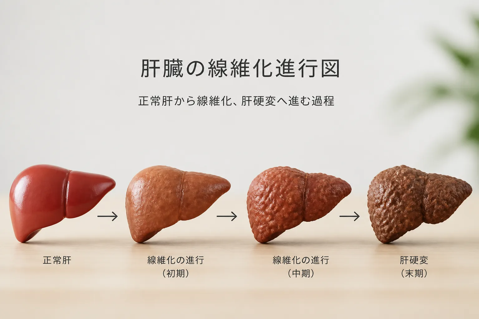 肝臓の線維化進行図