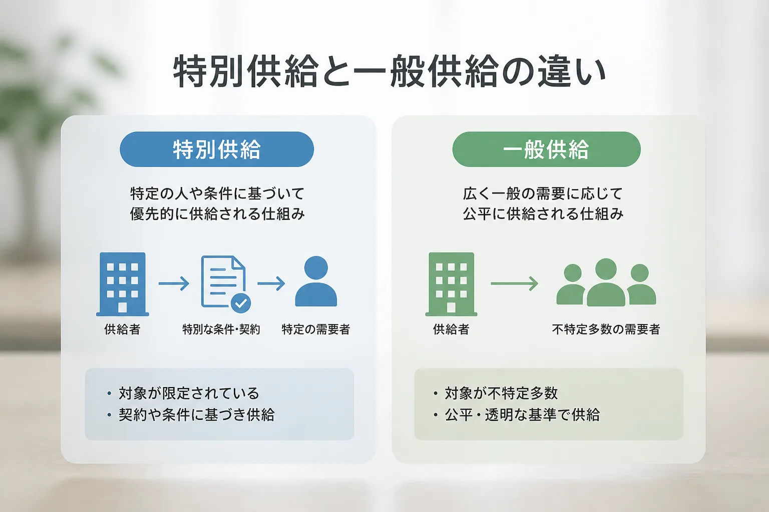 供給区分の違いイメージ