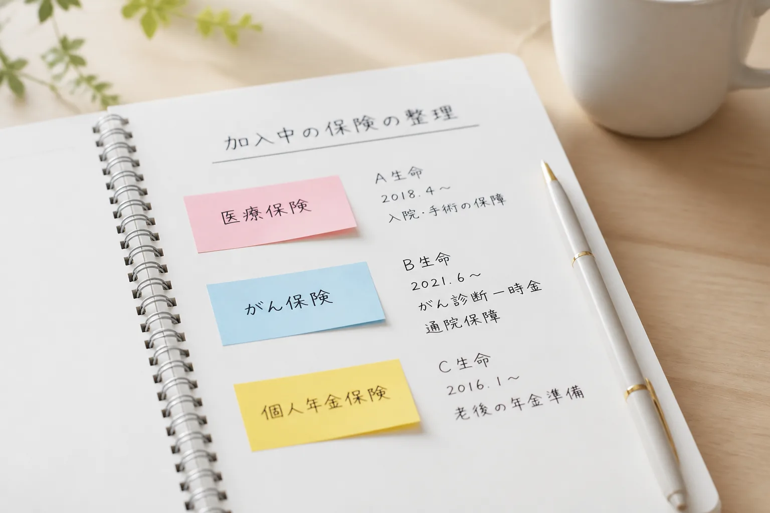 加入中の保険を棚卸しするイメージ