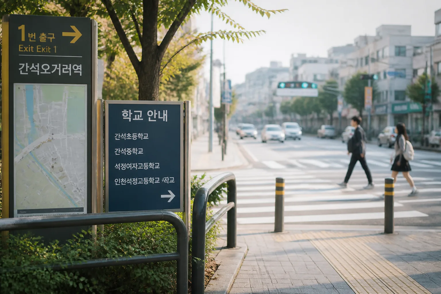 間石五거리駅1番出口周辺