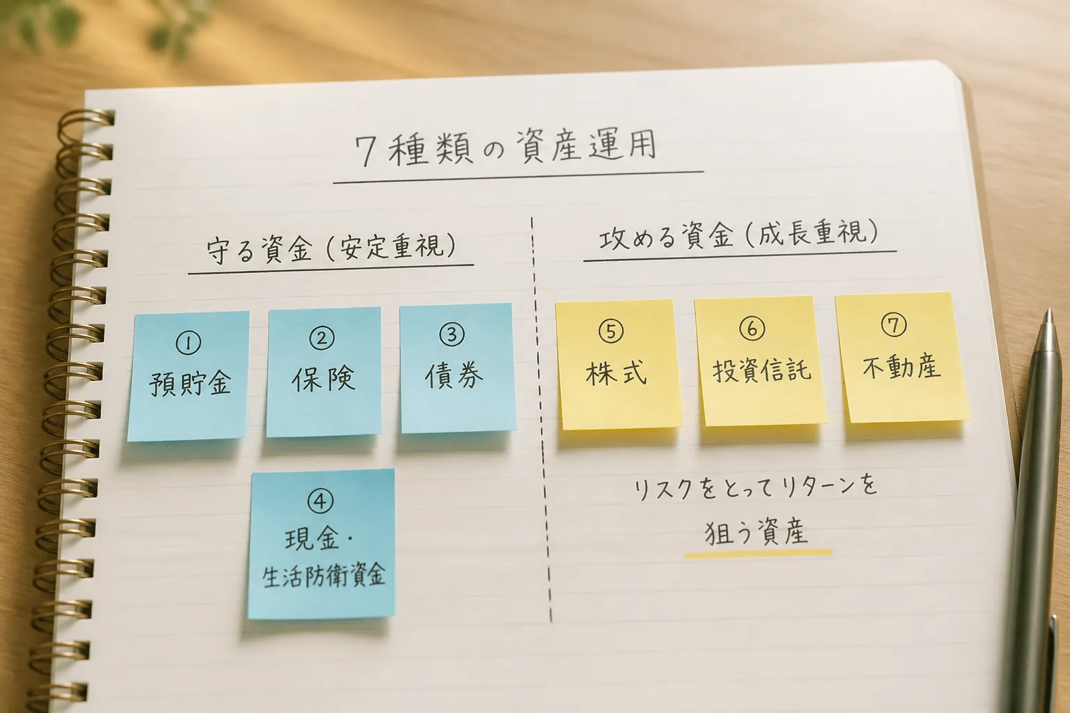 守る資金と攻める資金の整理図
