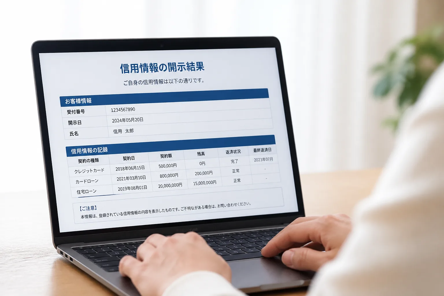 信用情報の記録確認イメージ