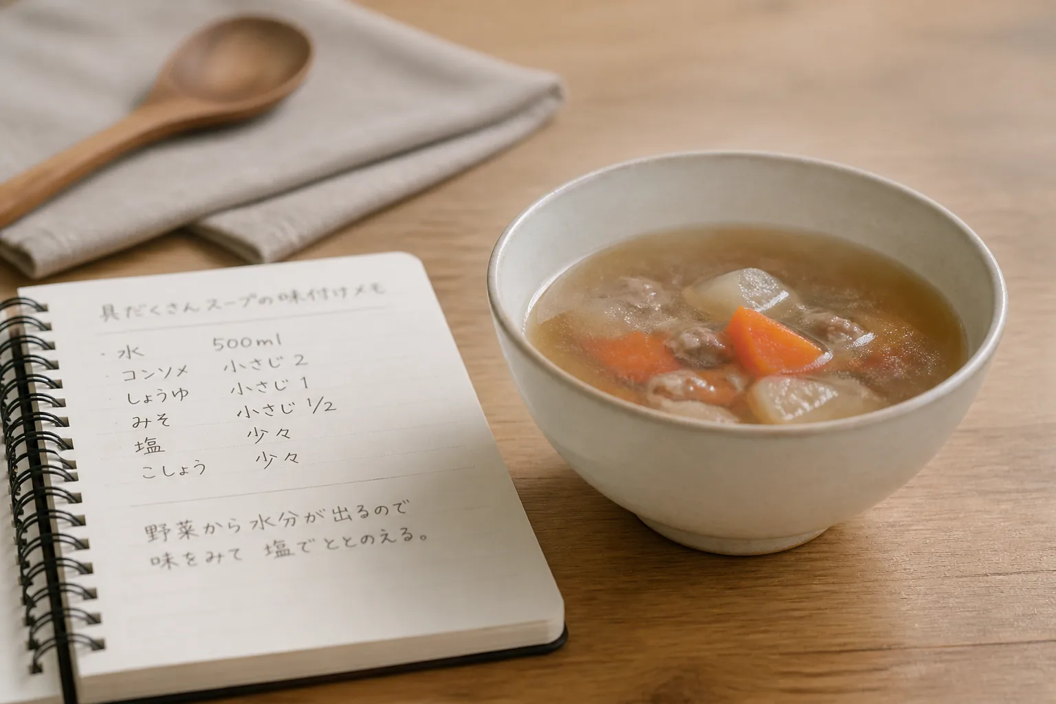 再現性を高める料理記録のイメージ