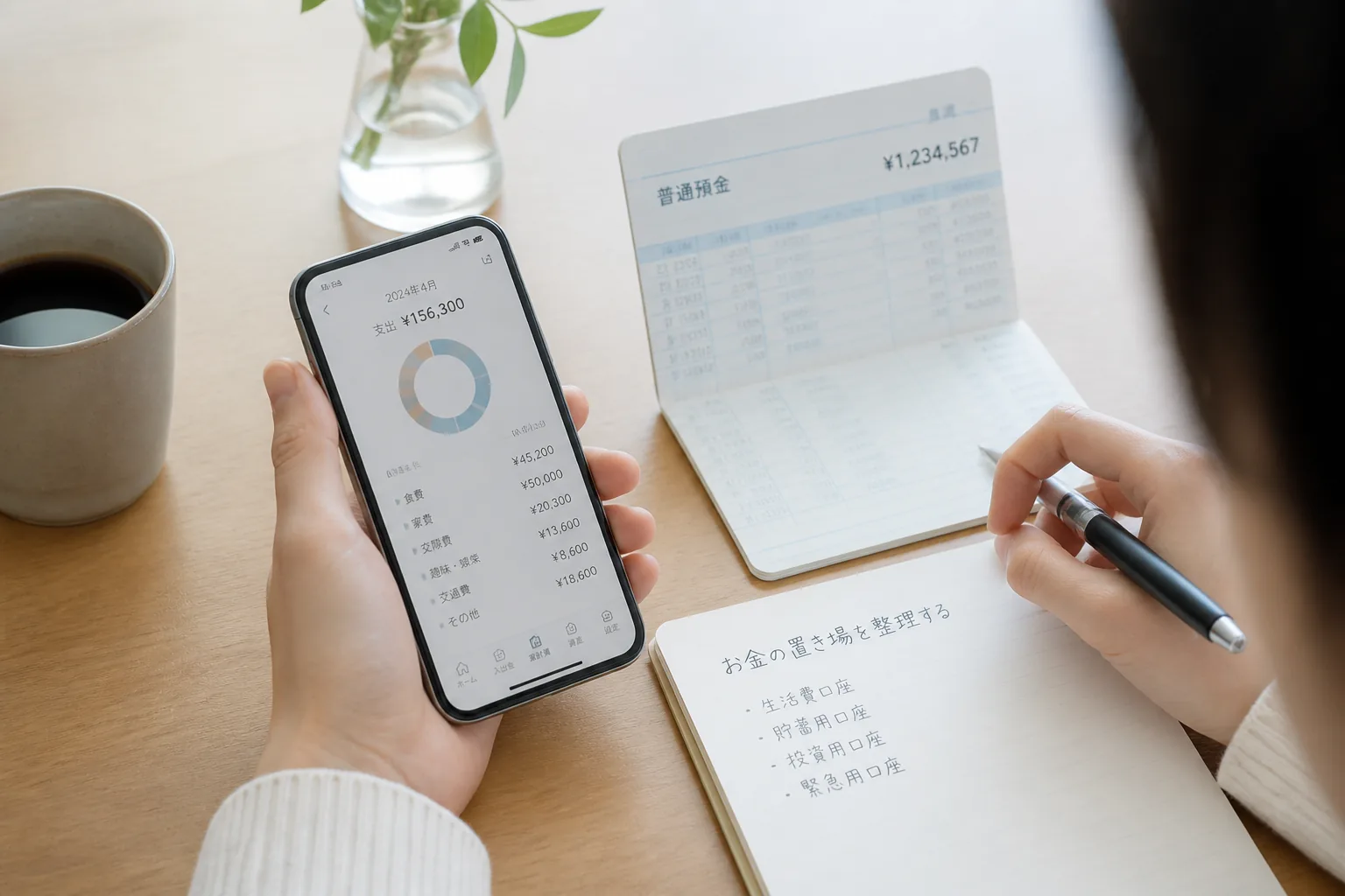 資産運用の前にお金の置き場を整理する場面